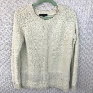 Sanctuary Ivory Mix Knit Boucle Sweater NWOT